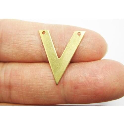 Brass charms 20x18.3mm Raw brass V shape Earrings findings Necklace chain connector -20pcs R807