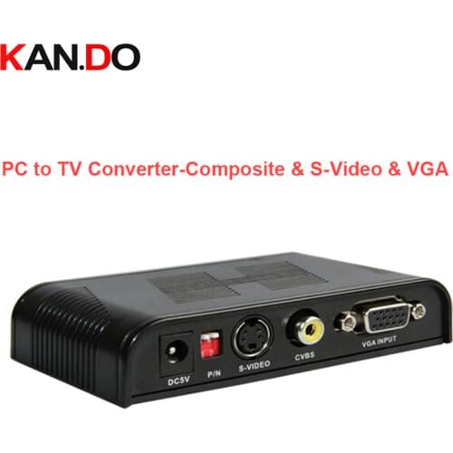 2000 PC to TV video converter,convert PC signal on TV,VGA-AV/S-Video converter PC to TV Converter-Composite&S-Video&VGA Loop