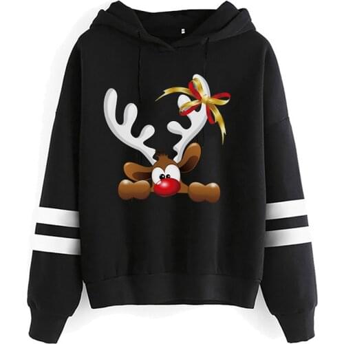 2021 Best Selling Christmas Hoodies Women/men Sweatshirts Casual Funny Cute Reindeer Lovely Pattern Oversized Harajuku Hoodie