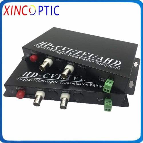 2Ch HD 1080P AHD/CVI/TVI to Fiber Optic Video Converter+1ChReverse RS485 Data,SM,SX,20KM,FC,Euro Charger