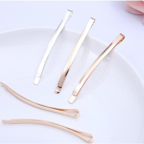 50 Pieces 60*3.5mm Metal Hair Clip Hairpin For Women Curved Barrette Diy Hair Accessories