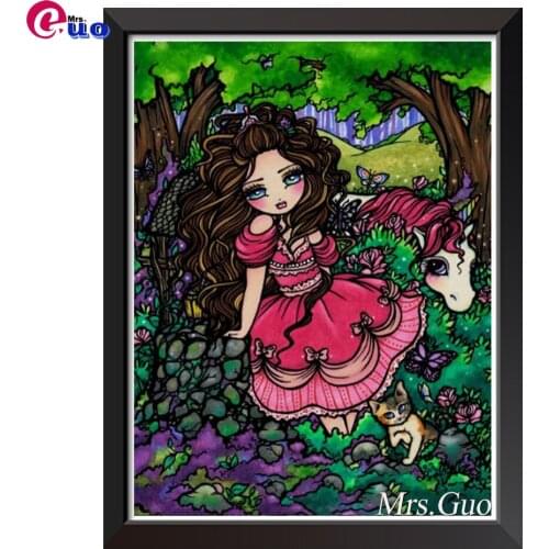 5D Diamond painting Fantasy art princess and unicorn Full Square Diamond embroidery Cross stitch Full Round Diamond mosaic