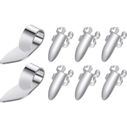 8Pcs Guitar Thumb Finger Picks Stainless Steel Guitar Picks with Plastic Case for Electric Guitar Bass Ukulele (Silver)