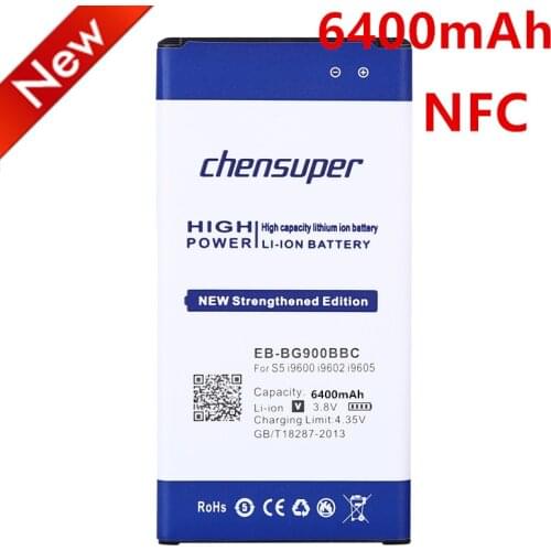 Chensuper 6400mAh EB-BG900BBC Battery For Samsung Galaxy S5 Battery I9600 I9602 I9605 G900F G900T G9008 G9009D G9006W G900