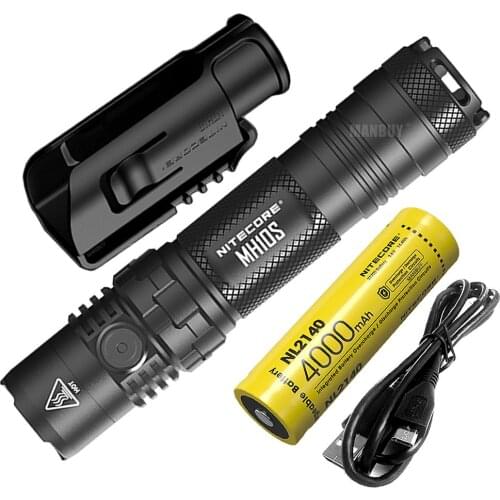 NITECORE MH10S 1800Lm LED USBC Rechargeable Flashlight EDC Torch 4000mAh 21700 Battery for Outdoor Camping Fishing Free shipping