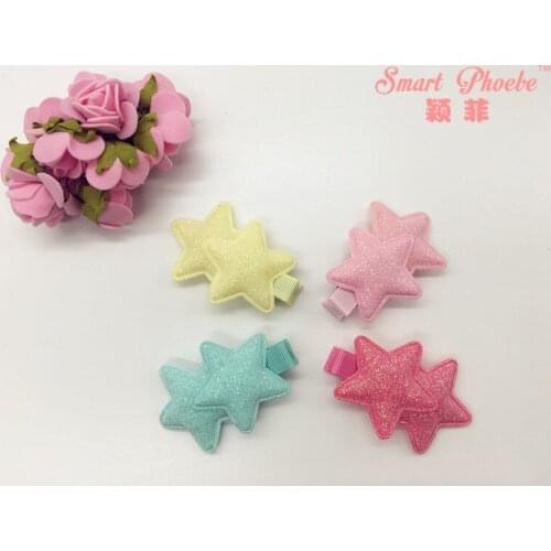 Boutique 20pcs Fashion Cute Glitter Star Hairpins Candy Colors Cartoon Hair Clips Princess Headwear Hair Accessories