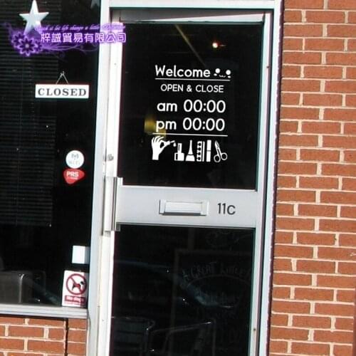 Business Hours Nail Art Salon Sticker Spa Massage Decal Beauty Posters Vinyl Wall Decals Decor Mural Beauty Nail Salon Sticker