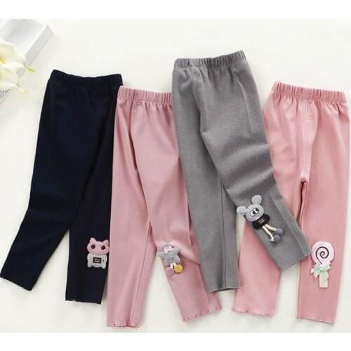 Childrens Leggings Spring and Autumn New Baby Stretch Trousers Cartoon Girls Thin Outer Wear Childrens Pants