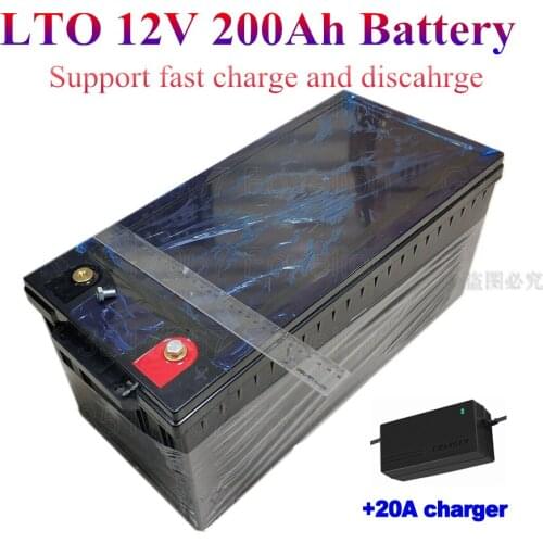 GTK LTO 12V 200AH lithium Bateria Pack for Boat marine Solar panel EV RV PV motorhome more than 25000 cycles akku + 20A charger