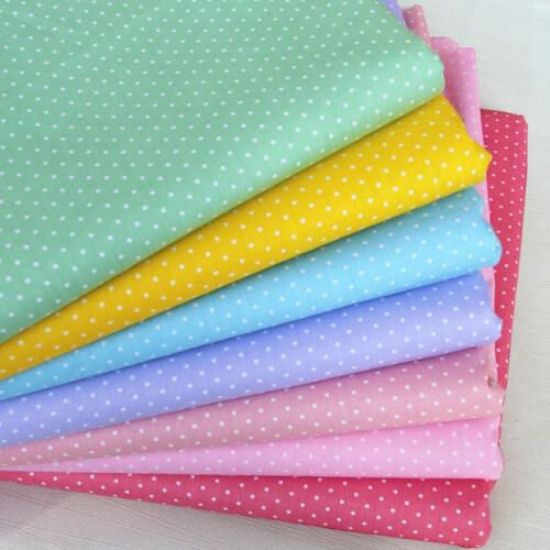 160cm*50cm cotton cloth green yellow blue purple pink polka dots fabrics for DIY kid crib bedding decor craft patchwork quilting