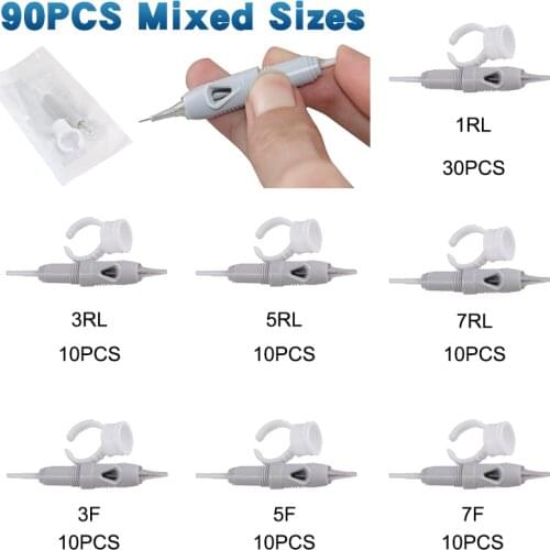 50/90pcs Mixed Tattoo Needles Microblading Disposable Cartridge Needle for Charmant Permanent Makeup Machine Pen Tattoo Machine