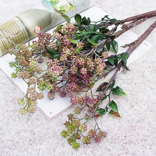 Artificial bract berry branch small bacca fruit berries plastic fake flowers for home table decoration