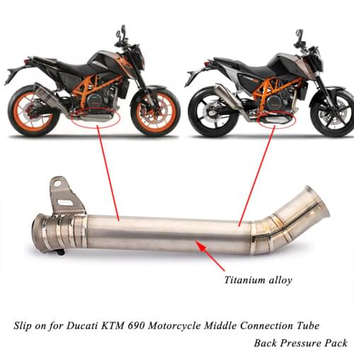 Motorcycle Middle Connecting Pipe Replace of Catalyst Cat Silp on for KTM 690 Duke Titanium alloy Exhaust System