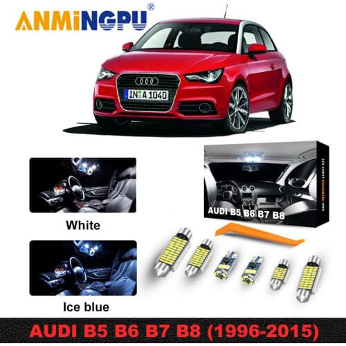 ANMINGPU Canbus LED Interior Bulb Kit For Audi B5 B6 B7 B8 A4 S4 RS4 Car lamp Accessories Door Trunk Lights Reading Lights 1156