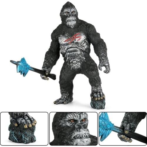 Tomahawk In Hand King Kong Desktop Decoration Vinyl Hollow Statue Chimpanzee Simulation Model Home Decoration Crafts