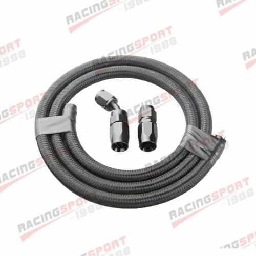 Nylon Cover Braided 6AN AN6 Oil Fuel Gas Line Hose 1M + Swivel Hose End Fitting