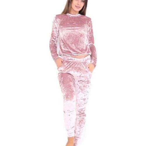 Autumn New Hot Sale Fashion Velvet Tracksuits Women Suits Casual Long Sleeve Velvet Sportswear Set Ladies Tracksuit 7 Colors