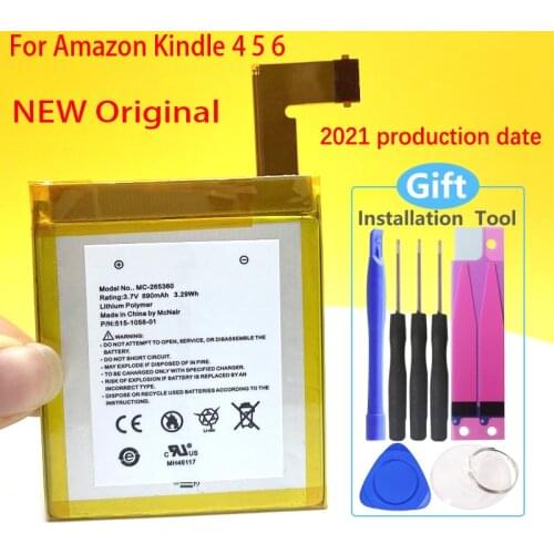 New Original 890mAh Battery For Amazon1 Kindle 4 5 6 D01100 515-1058-01 MC-265360 S2011-001-S DR-A015 High Quality