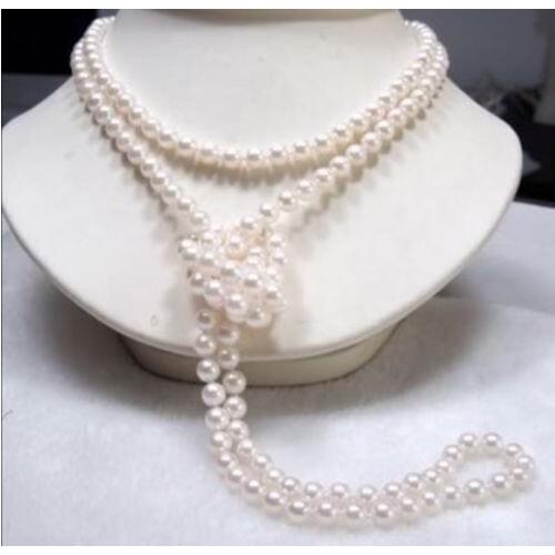Wholesale Free Shipping 100% Natural Jewelry> 16 "Baroque 3row White Freshwater Pearl Necklace