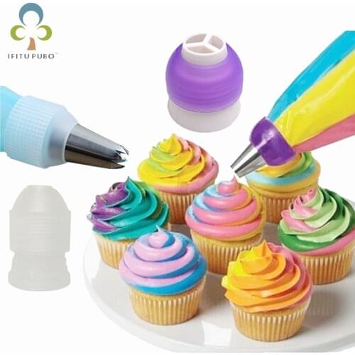 Cake Decorating Mouth Converter Tri-color Cream Coupler White Base Cake Decorating Mouth Converter Cake Baking Tool LXX