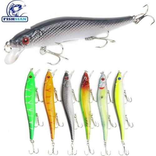 FISHSIAN 2021 Minnow Fishing Lures 11.5cm/15g Hard Bait Three Hook Fish Tackle Trolling Lure Articulos De Pesca Isca Artificial