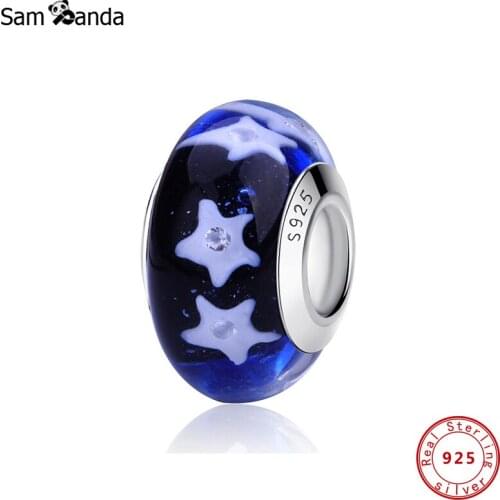 Charms Silver 925 Original Beads Fit Bracelet Diy Glass Star Bead Charm Women Diy Jewelry Jewellery Making