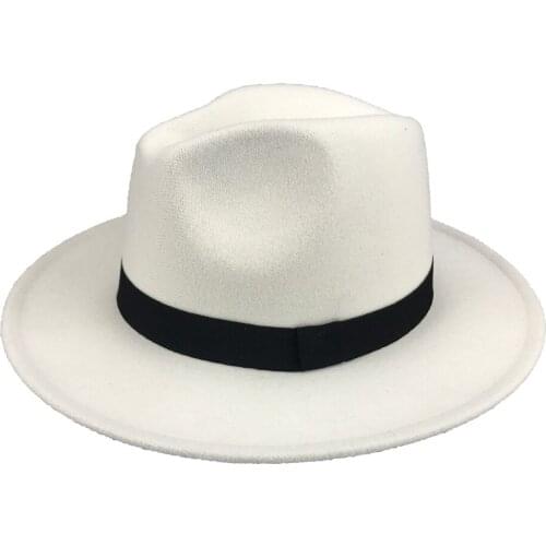 Women Men Ribbon Band Belt Wide Brim Classic Felted Cap Vintage British Elegant Fascinator Jazz Winter Womens Felt Fedora Hat