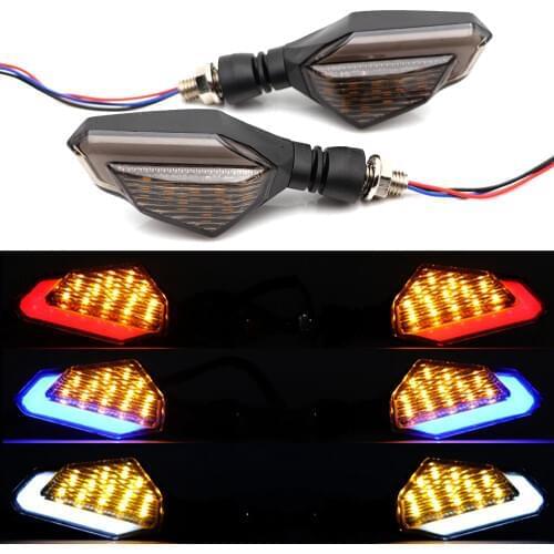Evomosa Motorcycle LED Turn Signal Lamps Daytime Running Lights Indicators Blinkers Universal for Harley Honda Kawasaki Yamaha
