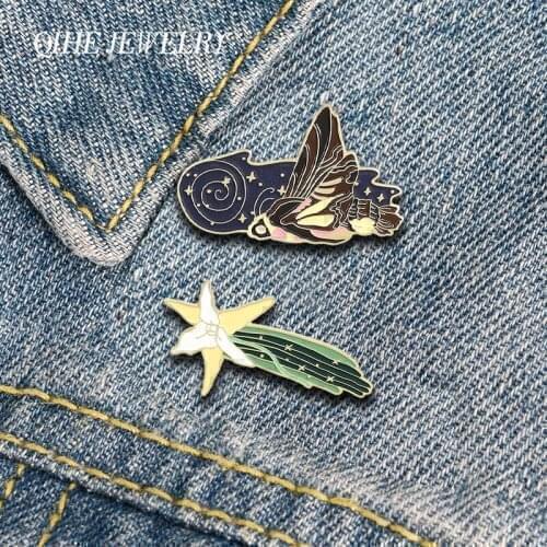 Noctilucent Clouds flower Enamel Lapel Pins Novel Luminous Brooches Badges Fashion Pins Gifts for Friend Jewelry Wholesale