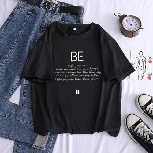 Street top trend Print Bangtan boy Shirt Women student T-Shirt Plus Size Casual Female Tops 90s Sexy Mujer Loose Cotton Clothes