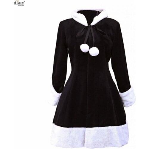 Spring/Summer/Autumn/Winter Middle-Long Dress Ainclu XS-XXL Womens Cute Black Hood Wool Women\s Lolita Overcoat Casual/Party