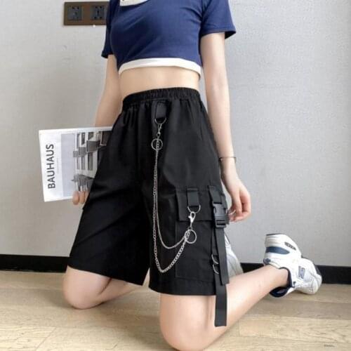 Women Shorts 2021 Summer Casual Solid Shorts high waist loose shorts for girls Hip Hop Streetwear female shorts XS-3XL