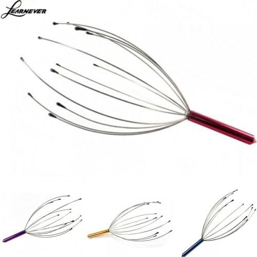 1pcs Rake Massage For Head Skin Random Color Head Massager Neck Massage Octopus Scalp Stress Relax Spa Healing Alloy