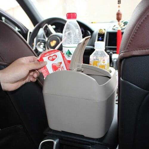 1pc Vehicle-mounted Multifunctional Trash Can with Cup Holder Dustbin Storage Container Garbage Organizer Car Interior Decor