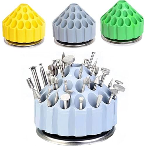 1pc New type Dental Plastic Bur Holder Block Case 35 Holes 360 degree rotating storage box