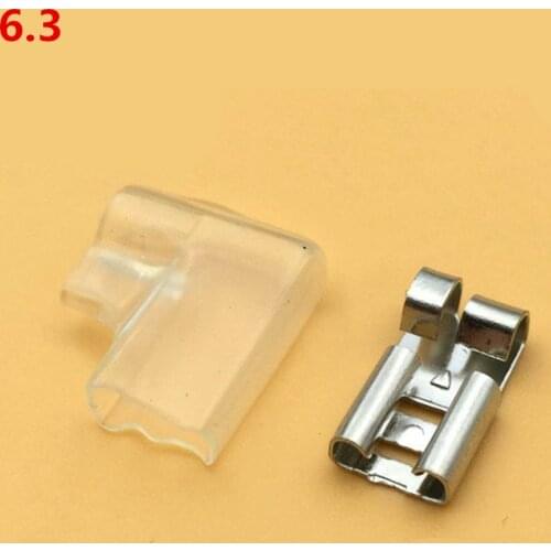 100Sets chicken claw type 4.8 / 6.3 Plug-in Flag Welding Terminals L Shape 4.8mm Copper Male Crimp Terminals