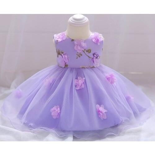 2021 Newborn Clothes Christening Dress For Baby Girl Party And Wedding Flower Dresses Girl Baby 1 Year Birthday Princess Dress