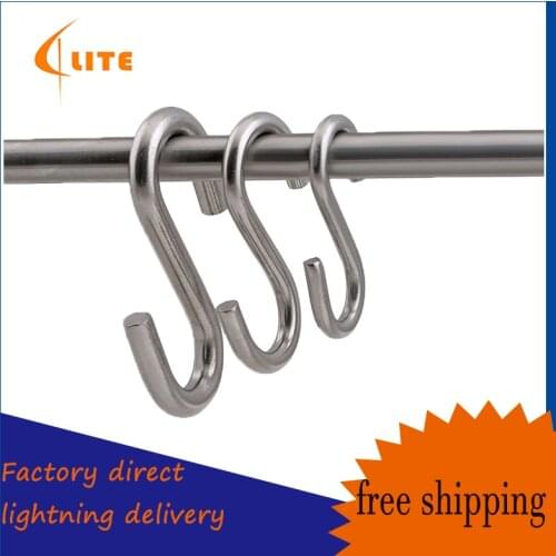 304 stainless steel hook S hook hook metal hook coat hook wire hook metal S hook 1PCS
