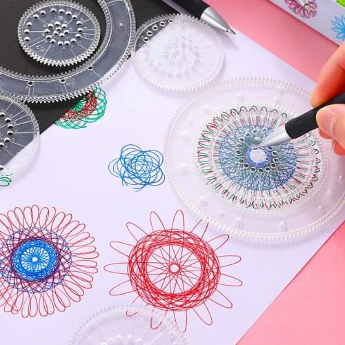 3D Spirograph Drawing Toys Set Creative Educational Toy Interlocking Gears Wheels Painting Drawing Accessories For Kid Children