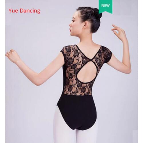Adults Girl Ballet Leotard For Dance Black Cotton Gymnastics Leotard Stripe Ballet Leotards For Women Backless Ballet Dancewear