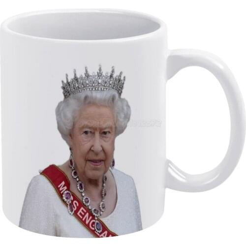 Queen Elizabeth II-Miss England White Mug White Ceramic Tea Cup Birthday Gift Milk Cups and Mugs Queen Elizabeth Queen Elizabeth