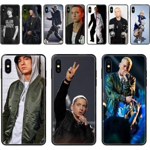 Personalised Black Soft Painted Cover Phone Case Super Rap Singer Eminem Signed For Samsung Galaxy Note 4 8 9 10 20 Plus Pro