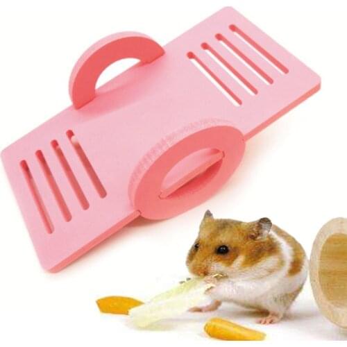 Wood Seesaw for Pet Hamster Mouse Rat Small Animals Play Exercise Toy Fun Swing
