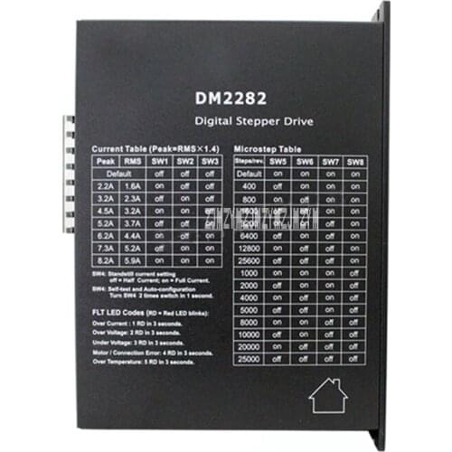 DM2282 Driver Digital Stepper Motor Driver Adapt To 110, 130 Two-phase Stepper Motor 2.2~8.2A 180-240VAC Pulse+Direction Control