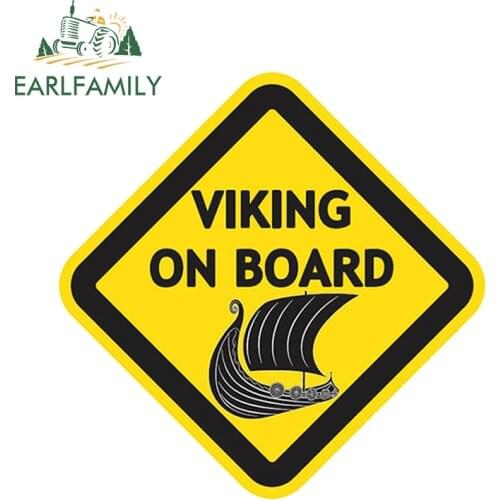 EARLFAMILY 12cm x 12cm VIKING ON BOARD Car Stickers Car Styling Vinyl Decal Personality Waterproof Accessories