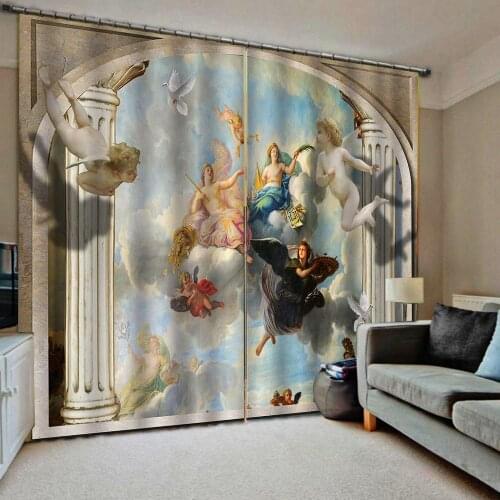 Europe curtains angel curtain 3D Window Curtain Decoration curtains Luxury Blackout For Living Room