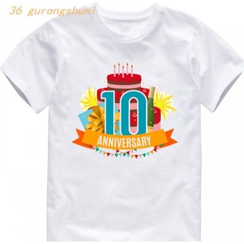 T Shirt for Girls Clothes Number 10 12 Years Birthday Children T -shirt 10rd Kid Tshirt Girl Print Graphic Kids Boys T Shirts
