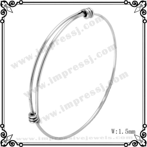 IJB0214 Multiple-choices 50/100/300/500/800/1000 pcs/LOT Stainless Steel 1.5mm Adjustable /Expandable Wire Bangles & Bracelets