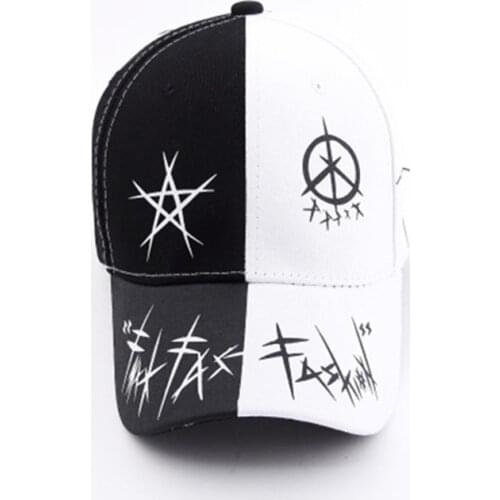 Summer Sun Hats Couple Hip Hop Baseball Cap Outdoor Adjustable Men Women Hat Blackwhite Breathable Loose Hat