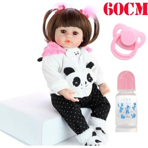 60cm Soft Silicone Reborn Baby Dolls Lifelike 24 Inch bebes Reborn Menina Princess Girl Doll Children Birthday Gifts